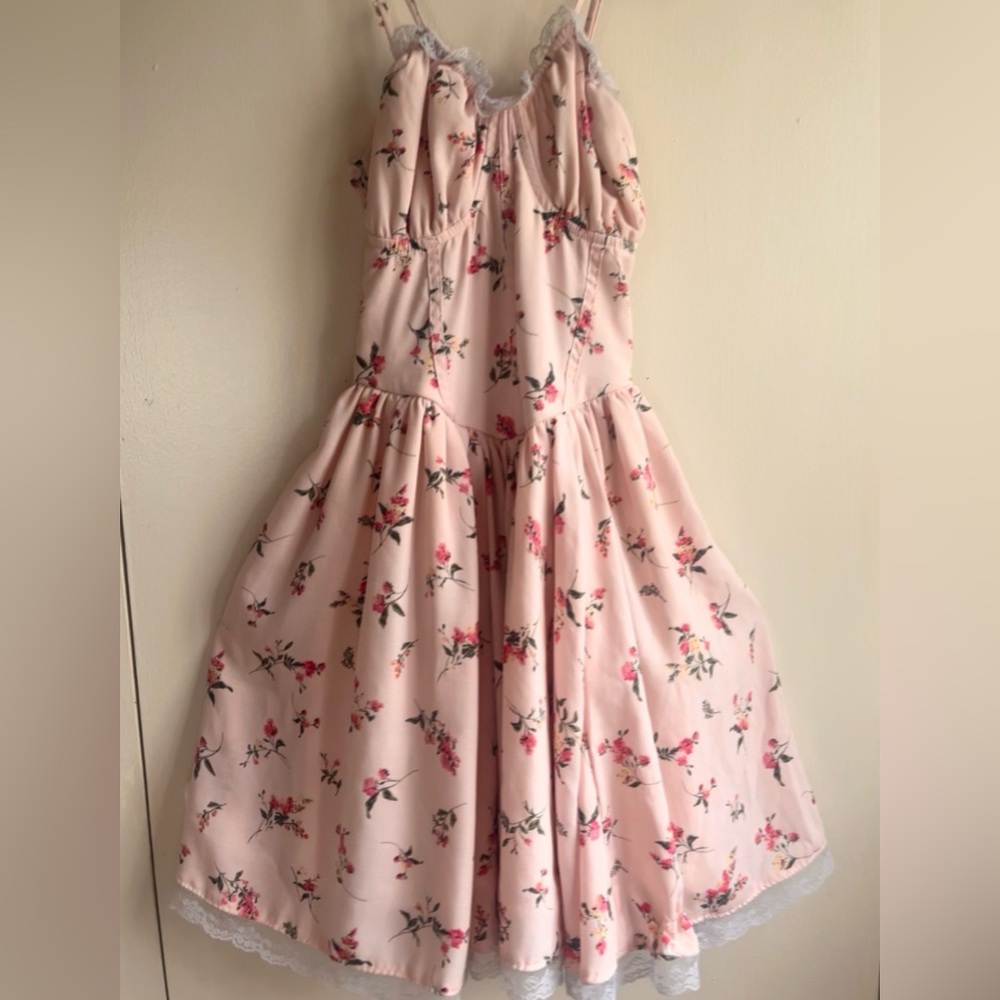 Charming Pink Floral Kids Dress
